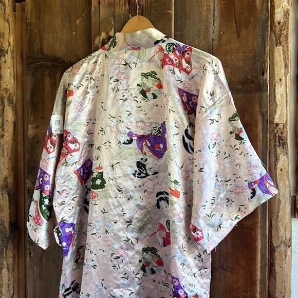 Kimono Silk Robe | Silky Kimono Sleeves Long Robe | Wedding Robe | Long - Picture 3 of 4